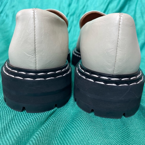 ATP ATELIER Manduria Sage Green Gray Leather Chunky Platform Loafers Handmade 39 - Picture 11 of 16